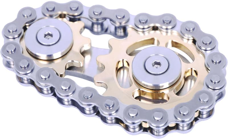 Fidget Spinner aus Edelstahl im Bike Chain Design, Gold
