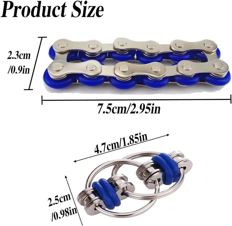 2 Stück Fidget Flippy Chain Spielzeug aus Edelstahl zur Stressbewältigung