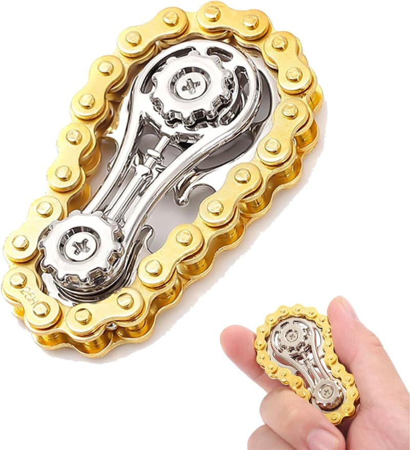 Kinetisches Fidget Spielzeug aus Metall für Kinder und Erwachsene (golden)