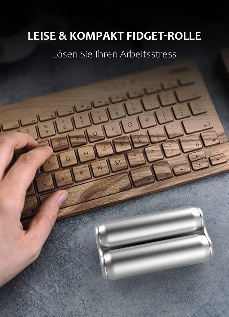 Handheld Fidget Spielzeug für Erwachsene - Silberner Palm Roller zur Stressbewältigung