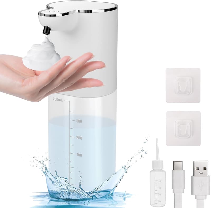 Automatischer Seifenspender mit Sensor, 400ml, USB wiederaufladbar, IPX5 wasserdicht