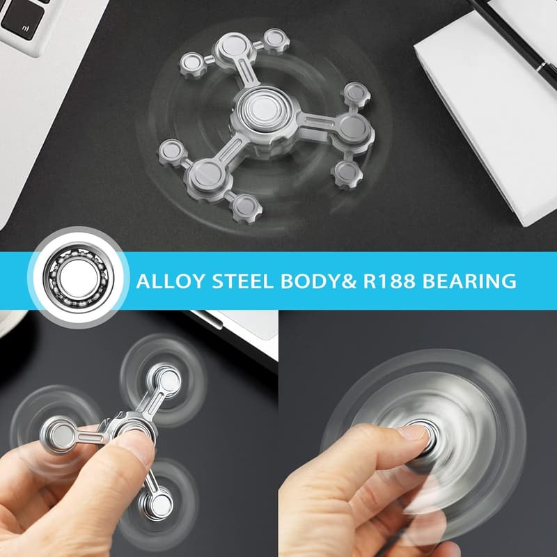 Fidget Spinner aus Metall - Geschenk für Kinder und Erwachsene