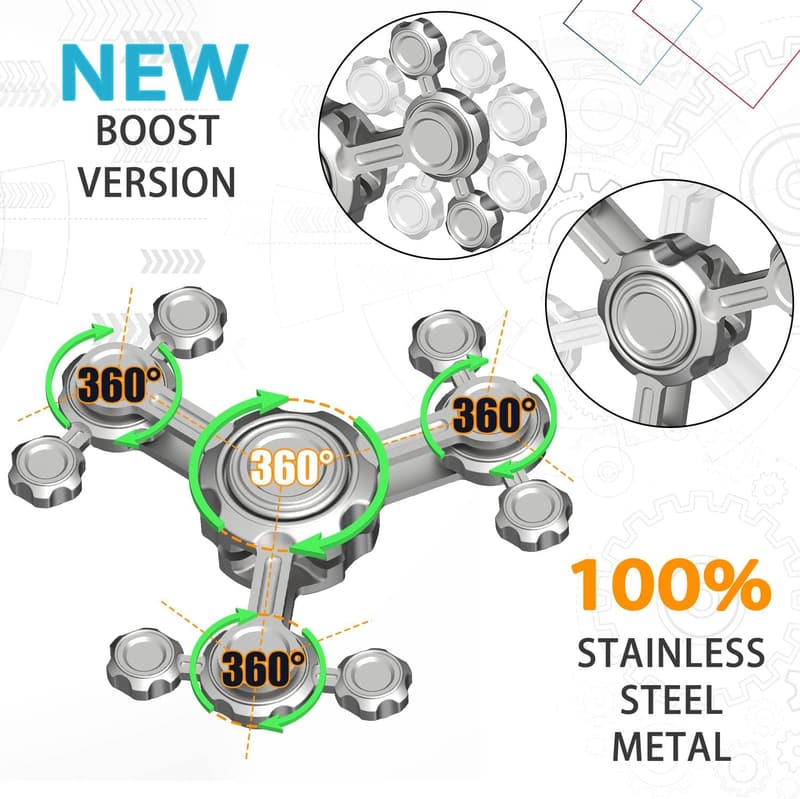 Fidget Spinner aus Metall - Geschenk für Kinder und Erwachsene