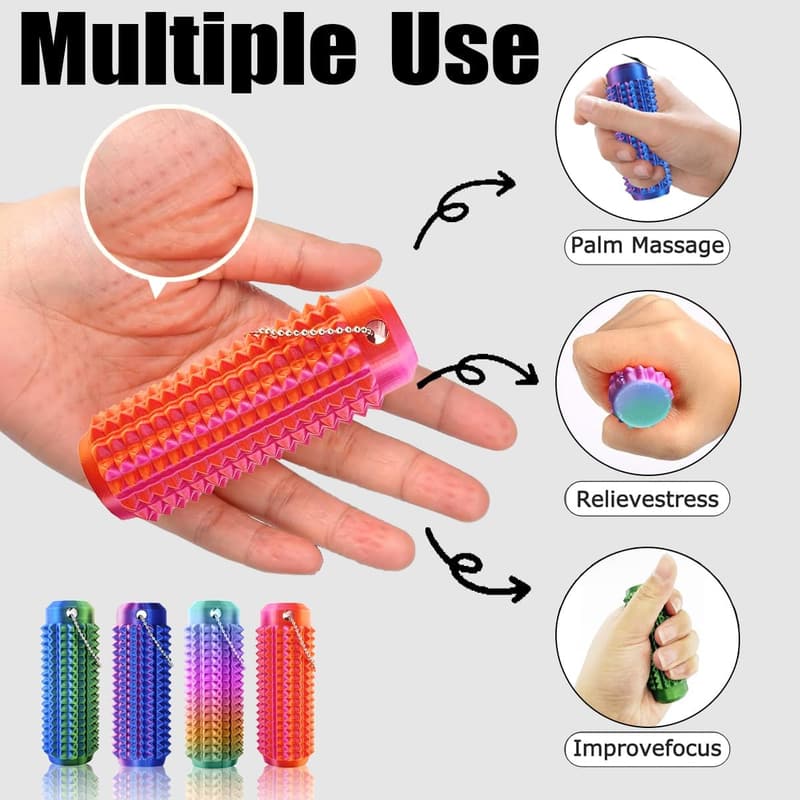 Sensorik Fidget Spielzeug für Erwachsene - 4 Spiky Grippies zur Stressbewältigung