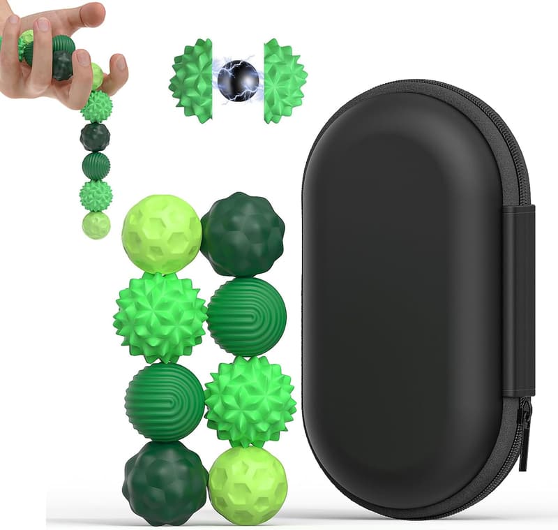 Magnetische Fidget Kugeln aus Silikon – 8 Stück Anti-Stress Spielzeug