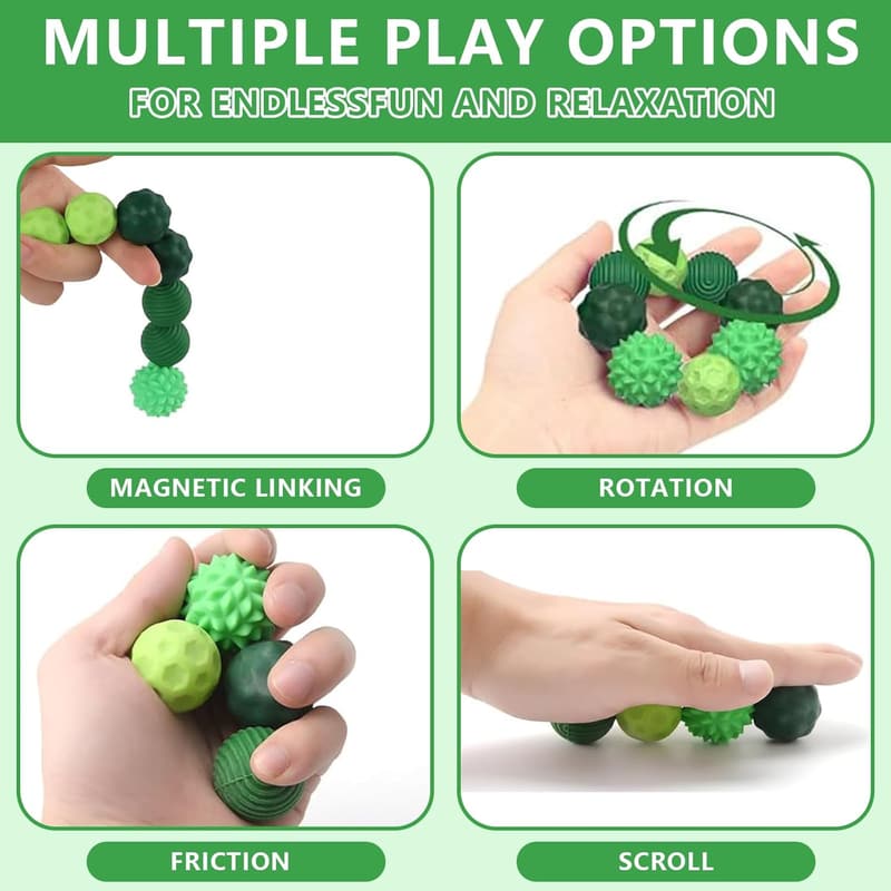 Magnetische Fidget Kugeln aus Silikon – 8 Stück Anti-Stress Spielzeug