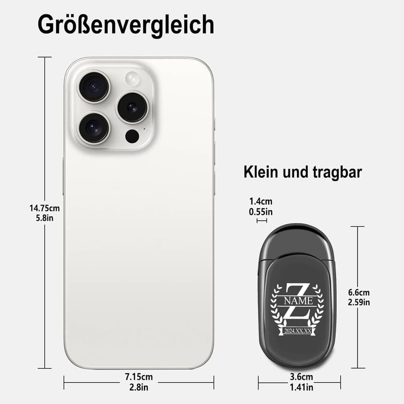 Personalisiertes Sturmfeuerzeug aus Metall mit Jetflamme für Männer