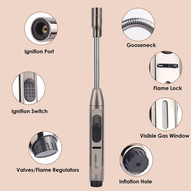 Flexibles 360° Stabfeuerzeug für Kamin und BBQ
