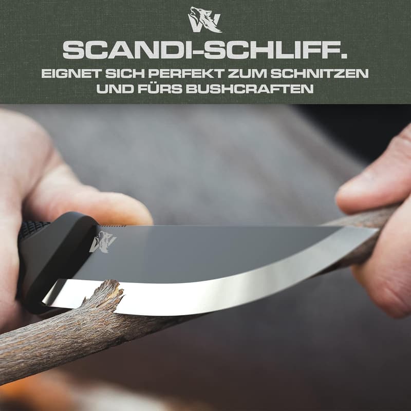 Wolfgangs W-SCANDI D2 Stahl Outdoor-Messer mit Scheide