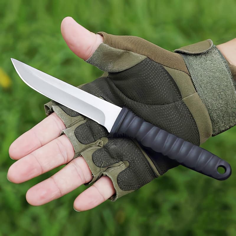 Scharfes Survival-Jagdmesser mit Kydexscheide - EDC Outdoormesser (Schwarz)