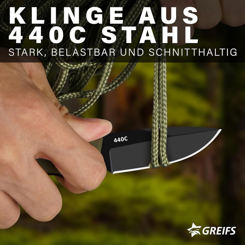 GREIFS? NEXUS Neck Knife - Tactical Survival EDC mit Kydex-Scheide