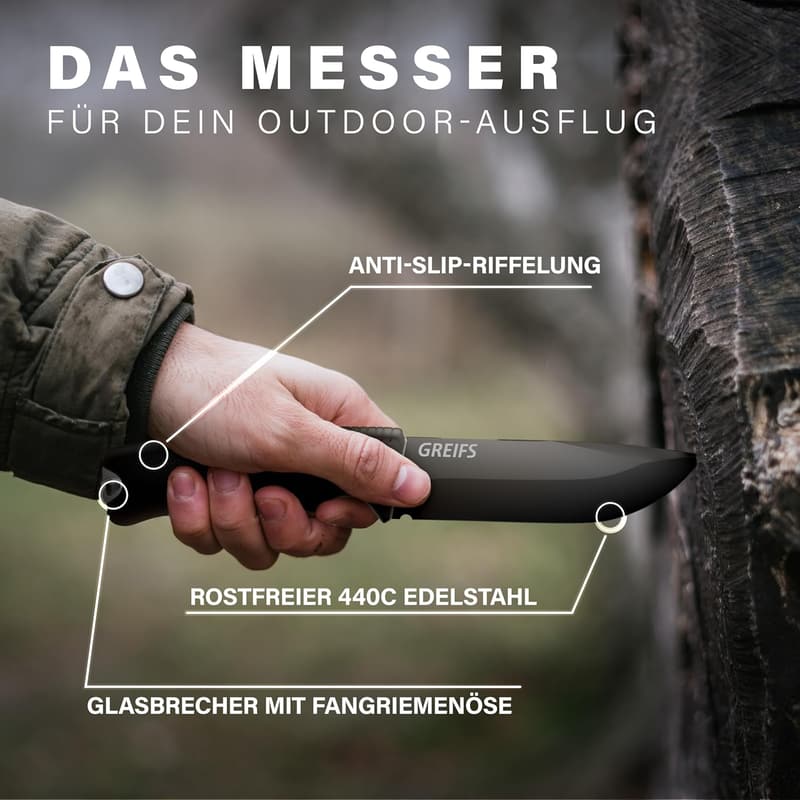 G7 Survival-Messer aus 440C Stahl mit Holster für Outdoor-Aktivitäten