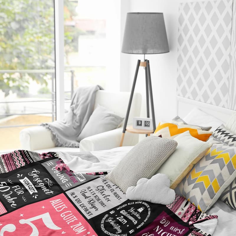 50. Geburtstag Geschenk für Frauen – Decke 150x130 cm