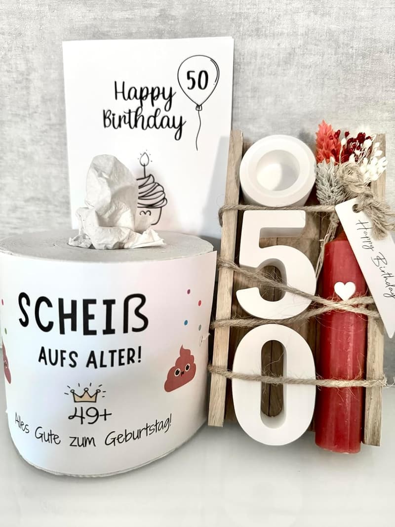 50. Geburtstag Geschenk für Frauen - Lustiges Toilettenpapier mit Spruch