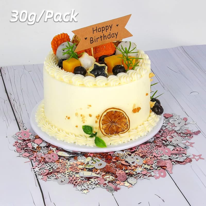 50. Geburtstag Deko Set mit Roségold Konfetti für Jubiläumsfeiern