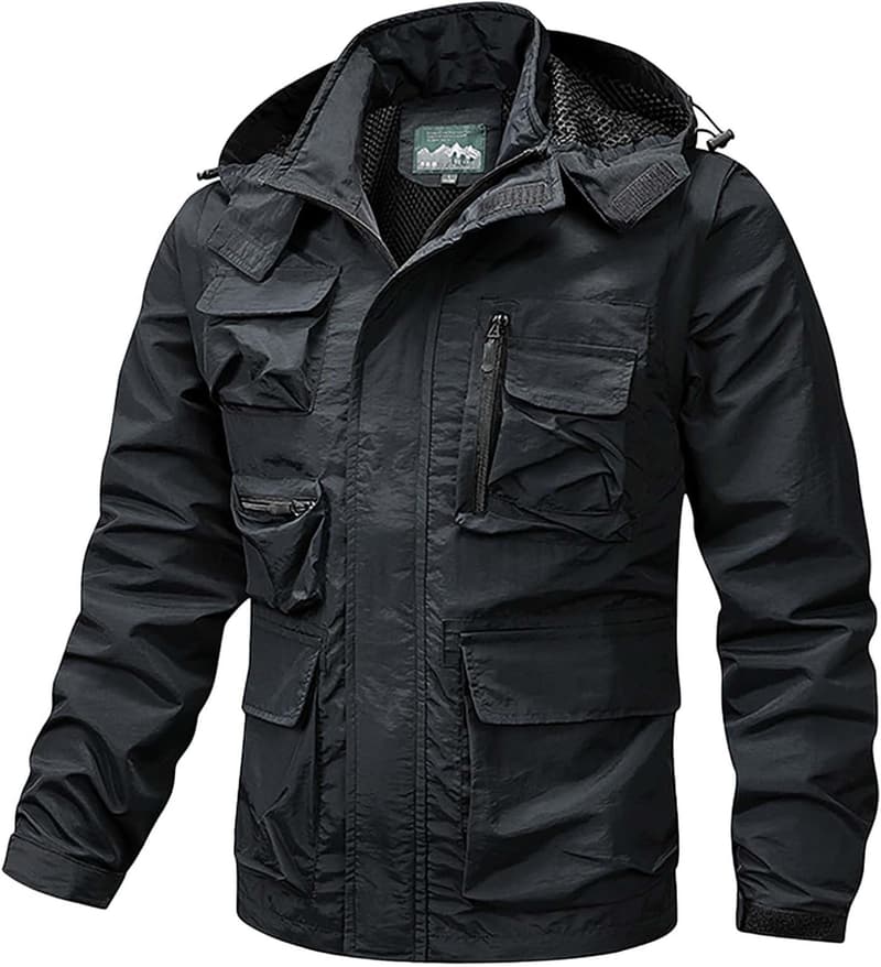 Taktische Herren Softshell-Jacke für Outdoor-Aktivitäten mit Taschen