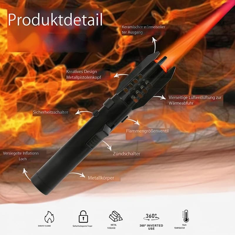 Hochtemperaturbeständiges Jetflamme Sturmfeuerzeug, recycelbar
