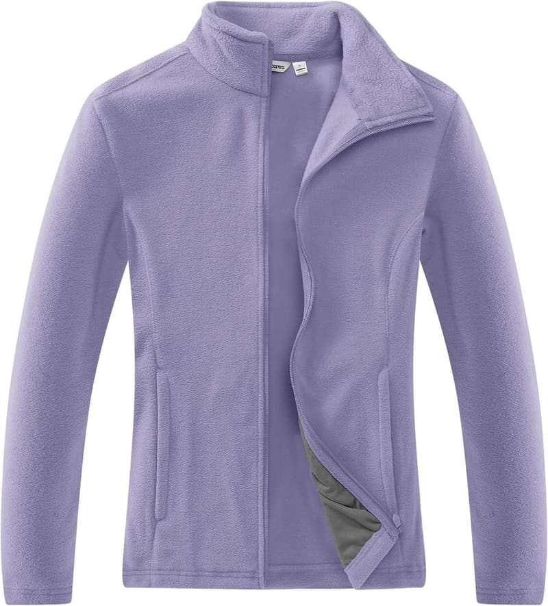 Leichte antistatische Fleecejacke für Damen mit Stehkragen