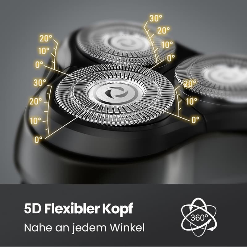 Kabelloser Elektrorasierer für Männer - Nass/Trocken, IPX6 wasserdicht, USB-Aufladung
