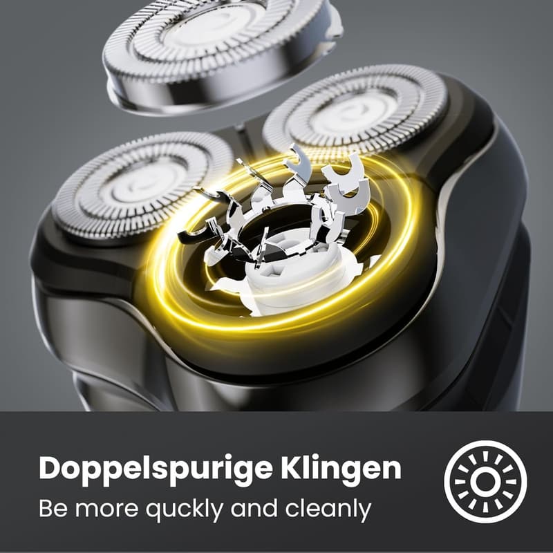 Kabelloser Elektrorasierer für Männer - Nass/Trocken, IPX6 wasserdicht, USB-Aufladung
