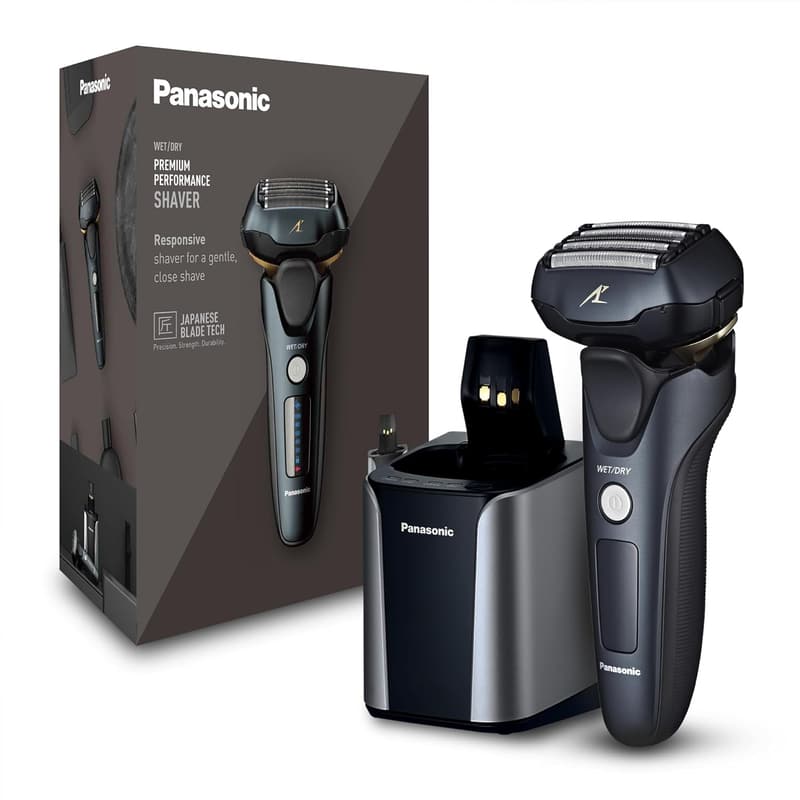 Panasonic 5-fach Nass/Trocken-Rasierer mit Reinigungsstation, schwarz