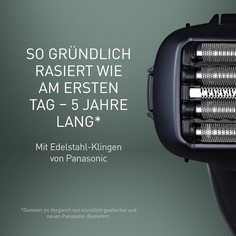 Panasonic 5-fach Nass/Trocken-Rasierer mit Reinigungsstation, schwarz