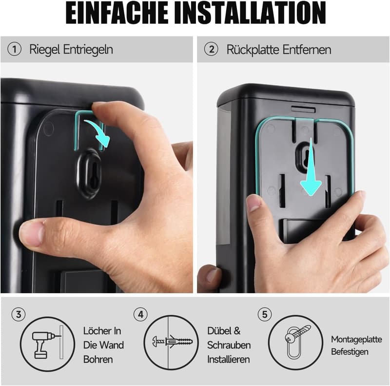 Wandmontierter Flüssigseifenspender 1200ML für Büros und Badezimmer