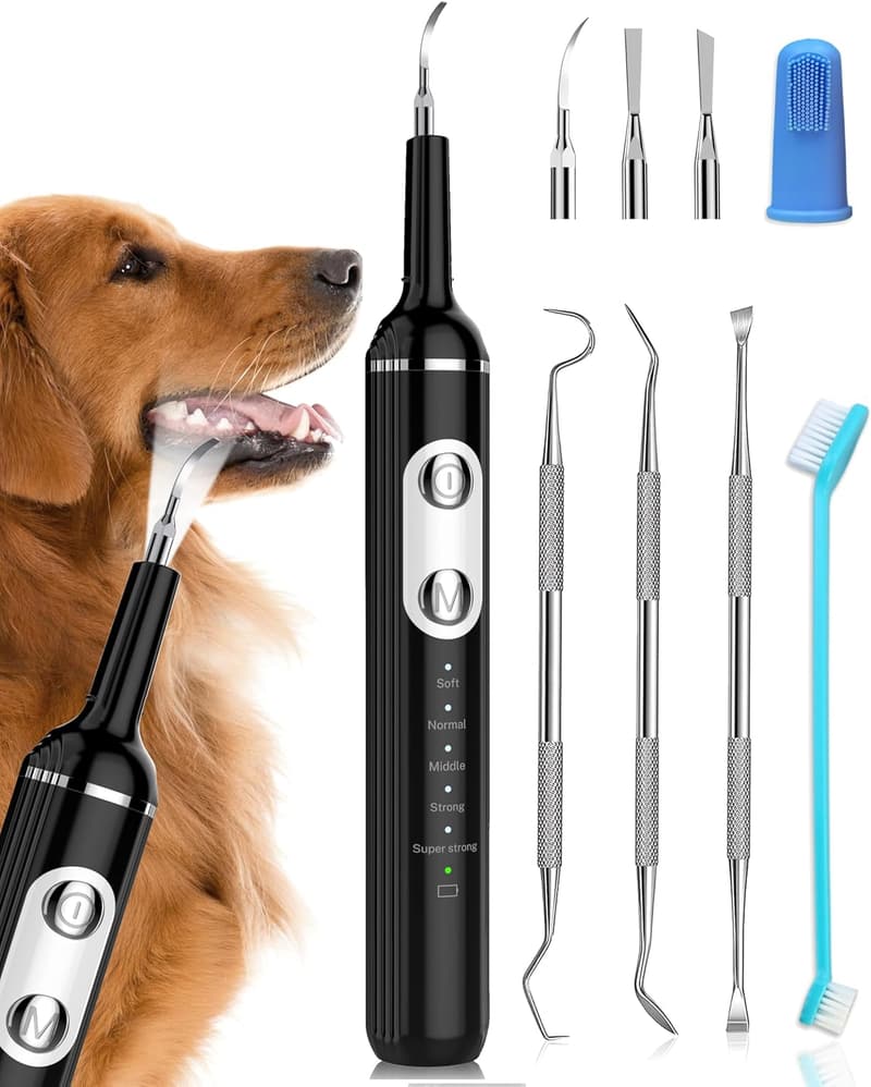 Ultraschall Zahnreiniger für Hunde mit LED-Licht und Zahnbürste