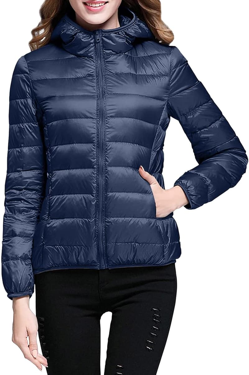 Leichte Damen Steppjacke mit Kapuze für Freizeit und Reisen