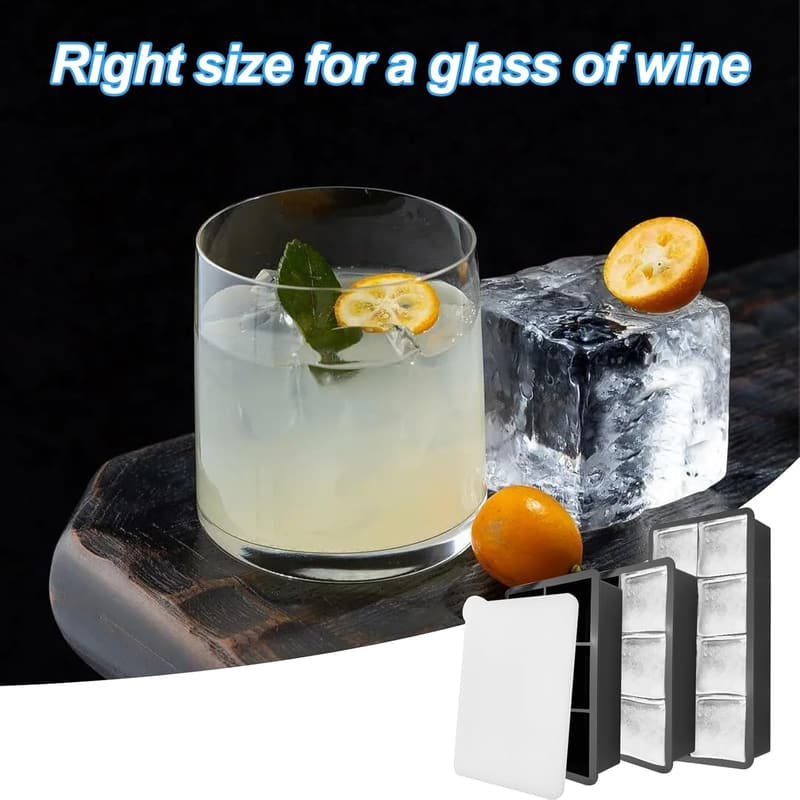 Silikon-Eiswürfelformen mit Deckel für Cocktails und Getränke, 3 Stück