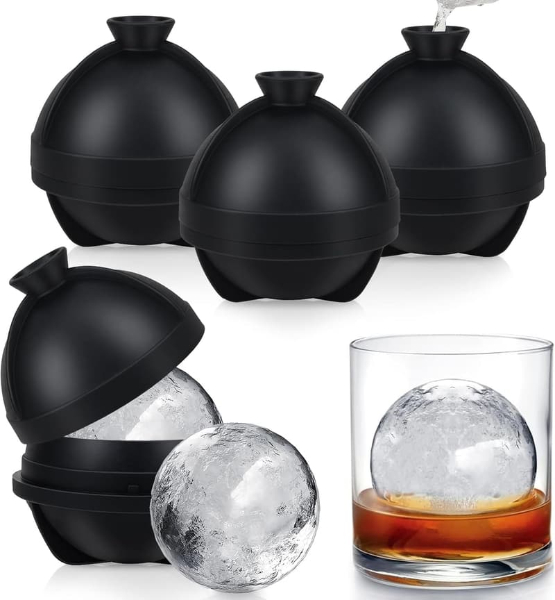 Wiederverwendbare Silikon-Eiswürfelform mit Deckel – 4er-Pack, BPA-frei