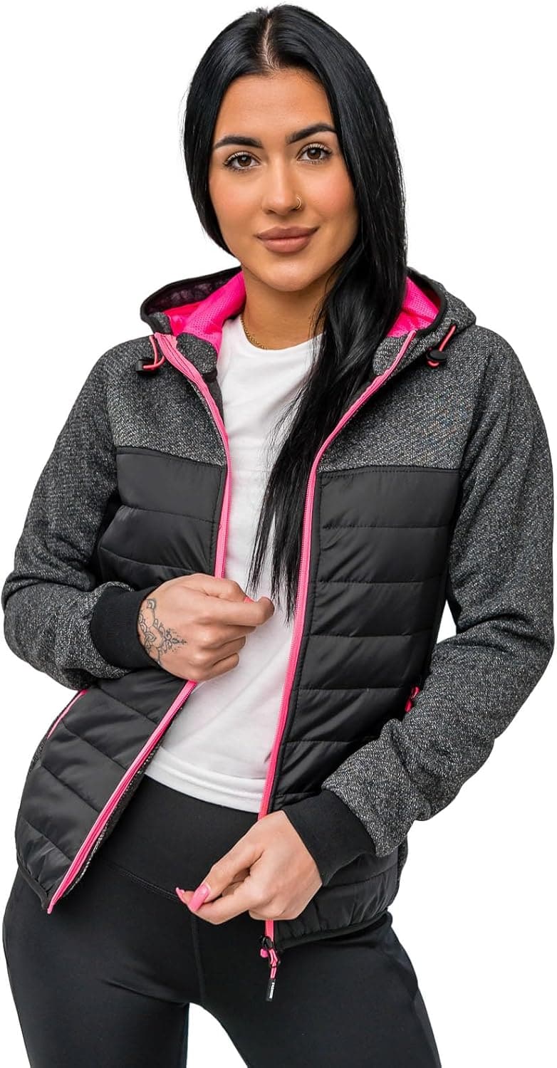 Damen Steppjacke mit Kapuze - Sportliche Übergangsjacke für Freizeit und Outdoor