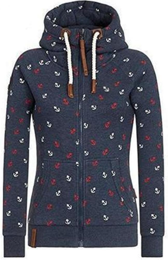 Damen Hoodie Sweatjacke mit Reißverschluss für Alltag und Freizeit