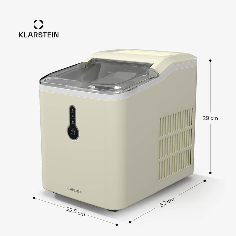 Klarstein Eiswürfelmaschine für Partys – 12 kg/24 h, tragbar, transparent