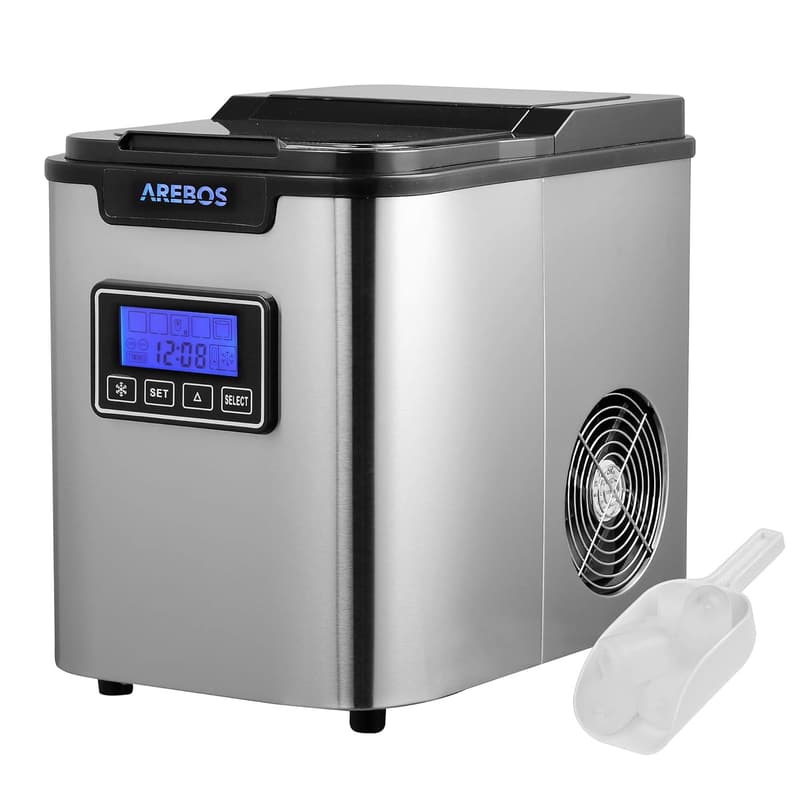 Arebos Eiswürfelmaschine mit Timer und Selbstreinigungsfunktion