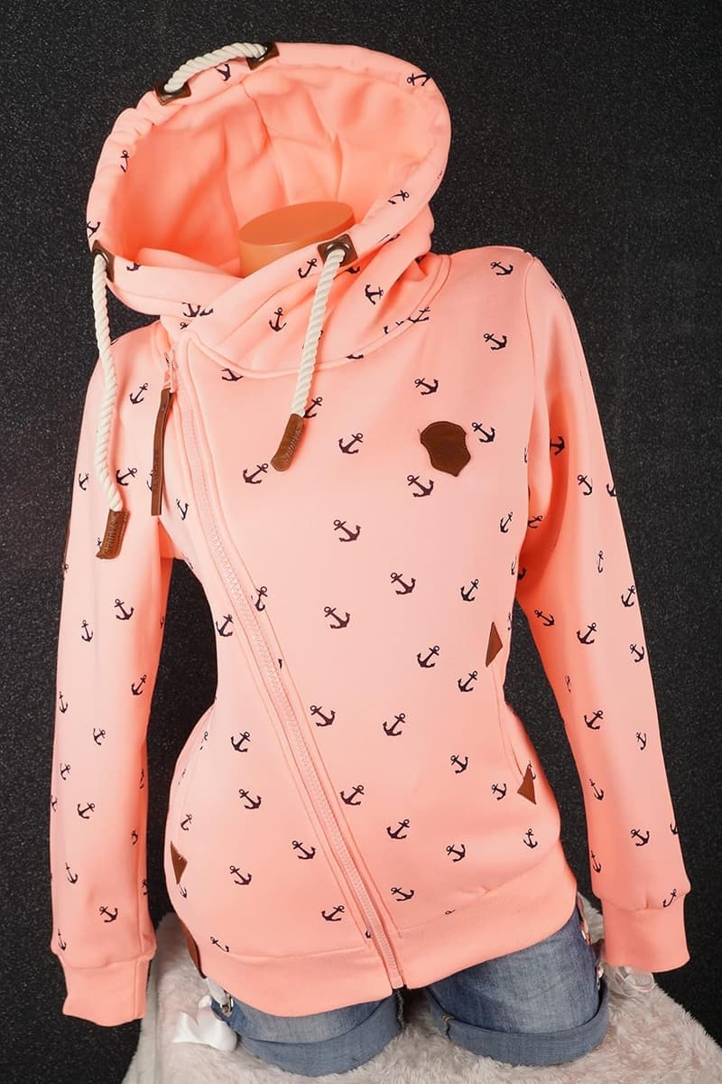 Damen Hoodie Sweatjacke XXL mit Kapuze und Fleece-Futter