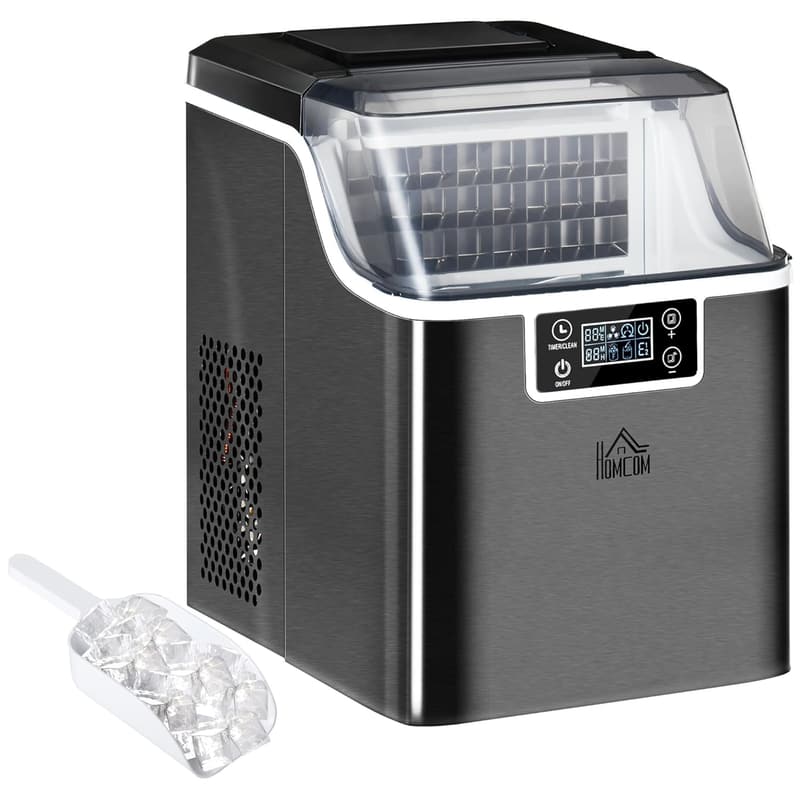 Edelstahl Eiswürfelmaschine mit 20kg/24h und 3,2L Wassertank