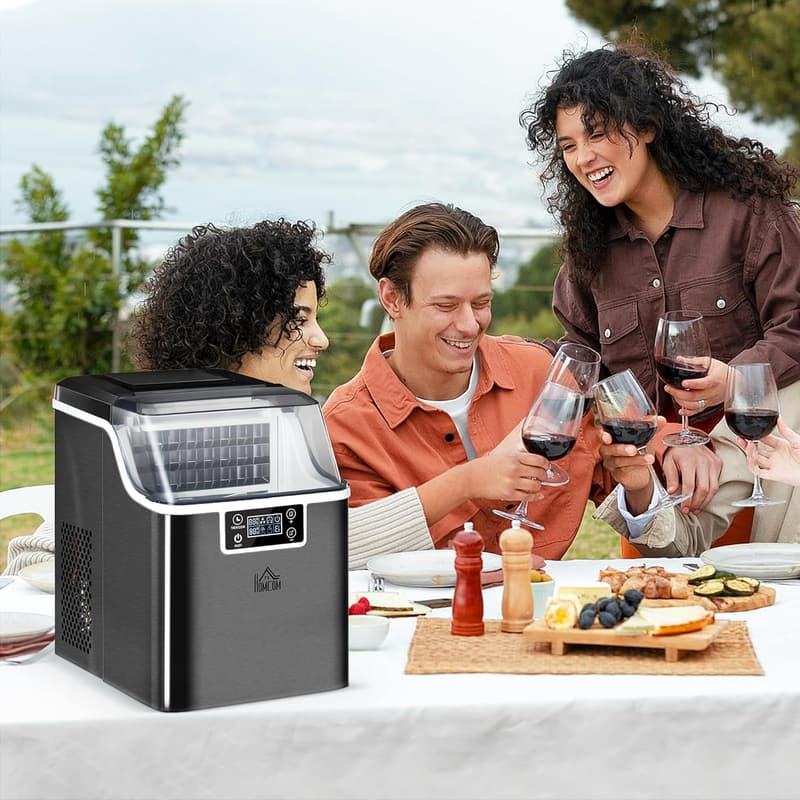 Edelstahl Eiswürfelmaschine mit 20kg/24h und 3,2L Wassertank