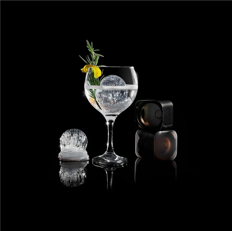Eisbereiter für 2 große Eiskugeln aus BPA-freiem Silikon, Schwarz