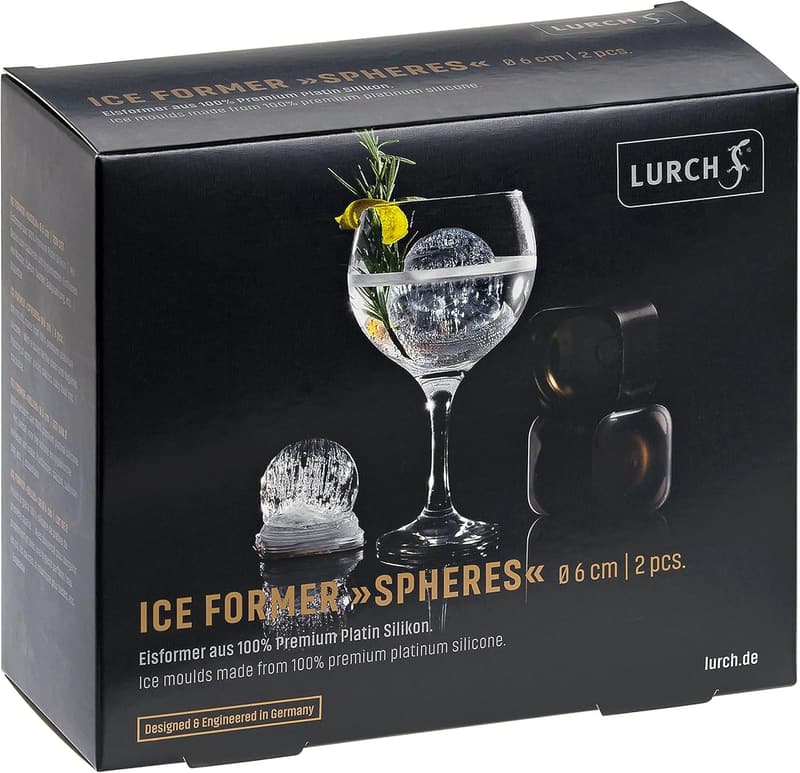 Eisbereiter für 2 große Eiskugeln aus BPA-freiem Silikon, Schwarz