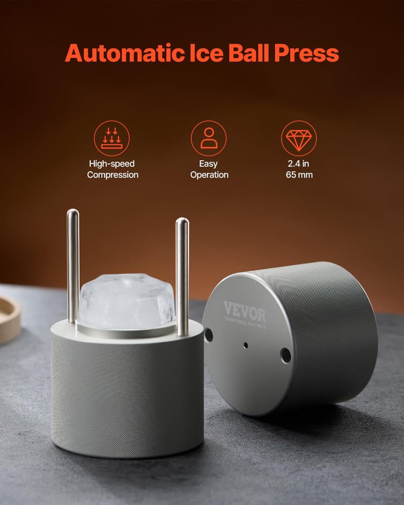Aluminium Eiskugelformer Set mit Zange für Cocktails und Partys
