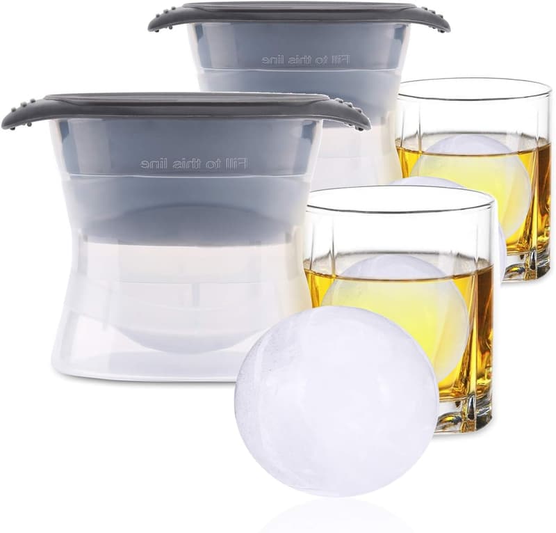 XXL Silikon Eiskugel-Form für 6cm Eiswürfel – 2er Set Schwarz