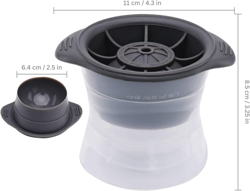 XXL Silikon Eiskugel-Form für 6cm Eiswürfel – 2er Set Schwarz