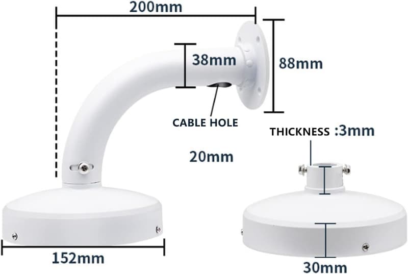 Wandhalterung für Dome Kameras – Universelle Anschlussbox für IP CCTV