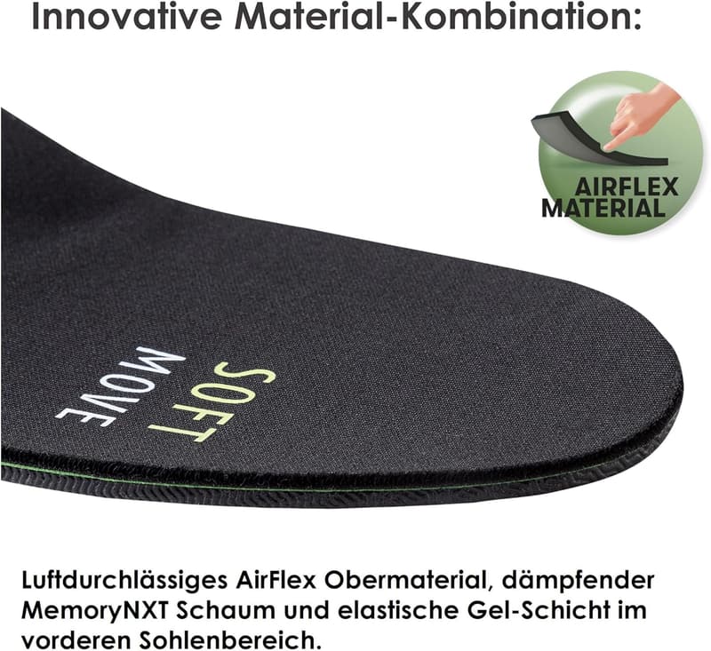 Komfort-Einlegesohlen mit Memory-Schaum für Freizeitschuhe und Sneaker