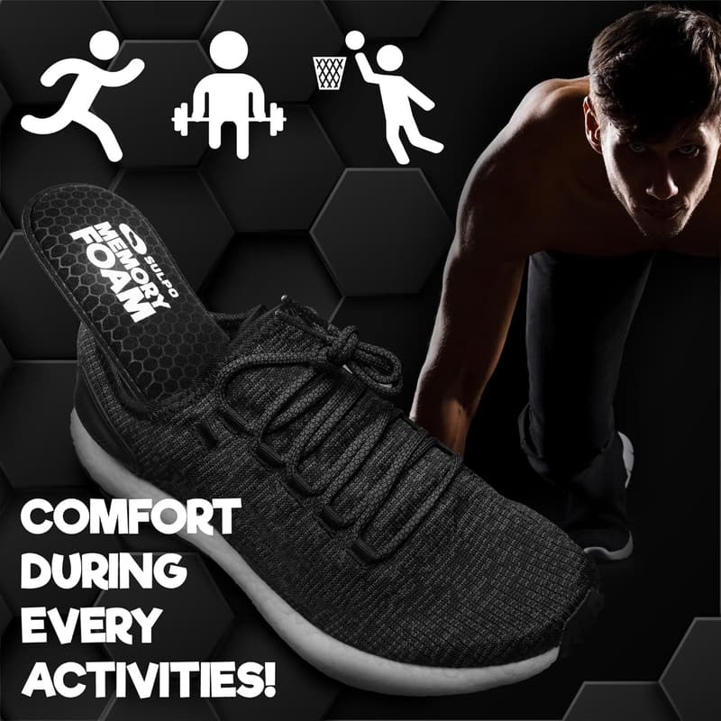 Memory Foam Einlegesohlen für Herren und Damen – Dünn und bequem für Sport-Sneaker, Größe 45