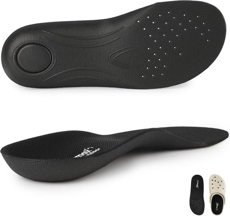 Orthopädische Einlegesohlen für Crocs und Birkenstock, schwarz, EU45/46