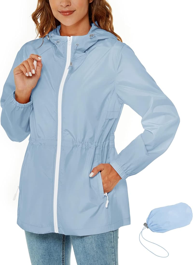 Leichte und atmungsaktive Damen Regenjacke für Outdoor-Aktivitäten