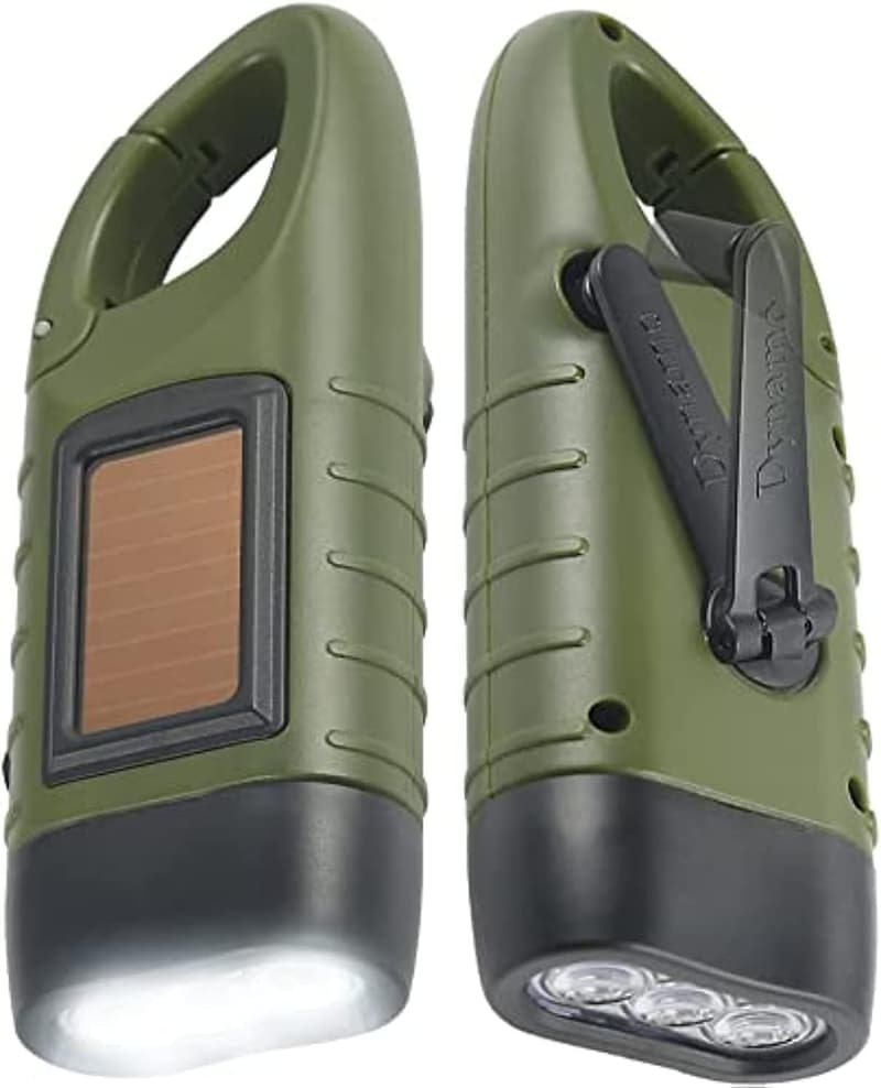 Solar Taschenlampe mit Kurbel, 2er Set für Camping und Wandern