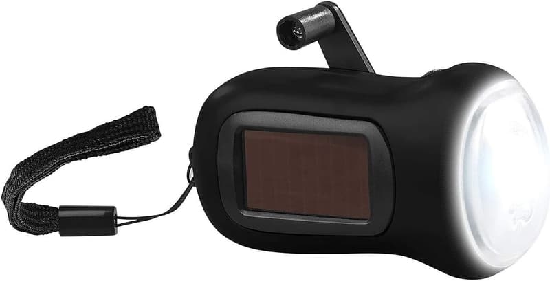 Solartaschenlampe mit 3 LEDs und Akku für Outdoor-Aktivitäten
